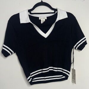 NEW Ever Pretty Black and White Crop Top